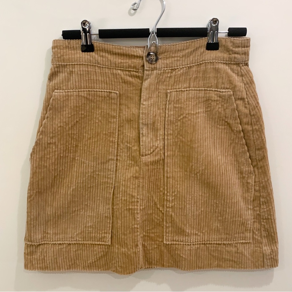 Crushed Corduroy Mini Skirt